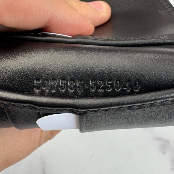 New Gucci Black & Gold Leather Bifold Wallet $380 Retail - Picture 6 of 7